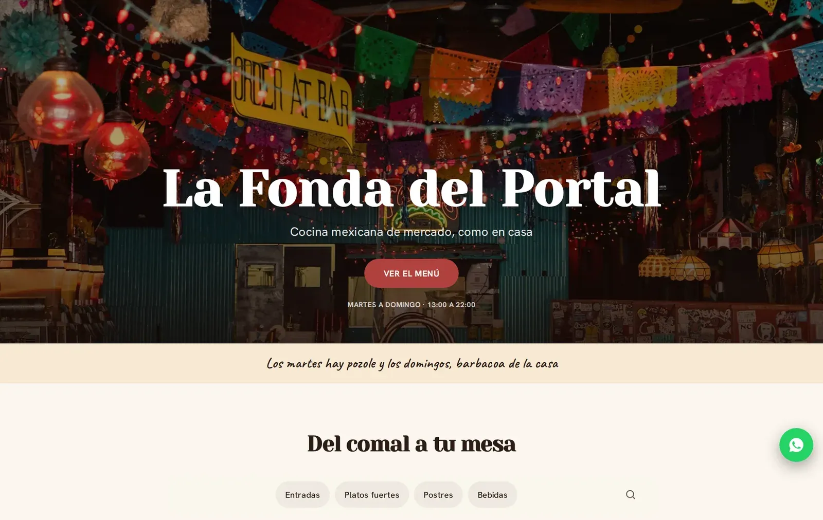Demo interactivo: La Fonda del Portal, negocio ficticio de demostración