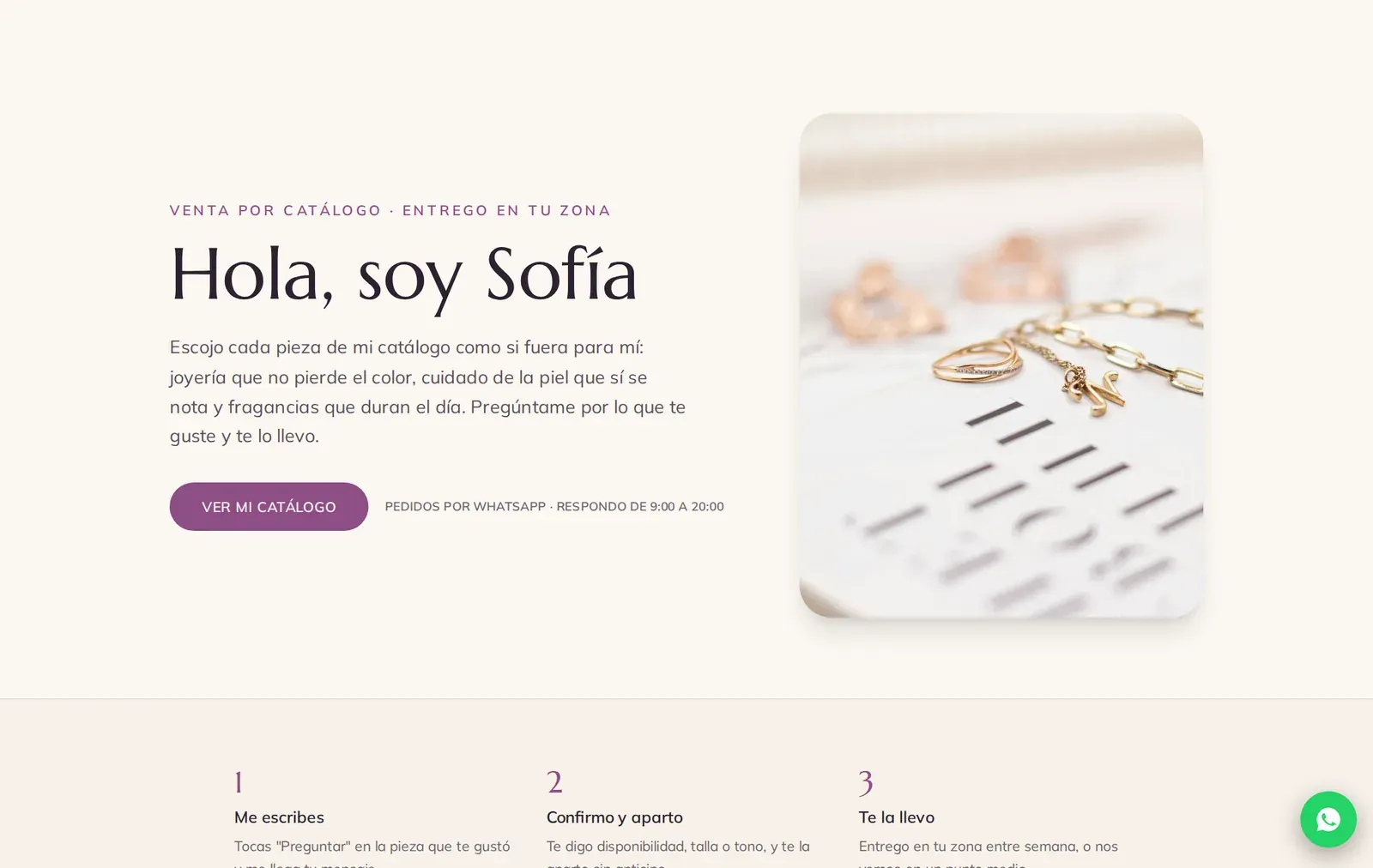 Demo interactivo: El Catálogo de Sofía, negocio ficticio de demostración